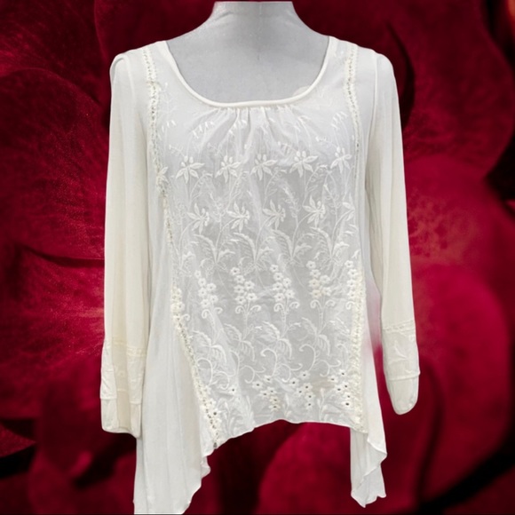 Kenar embroidered semi-sheer blouse - Picture 1 of 8